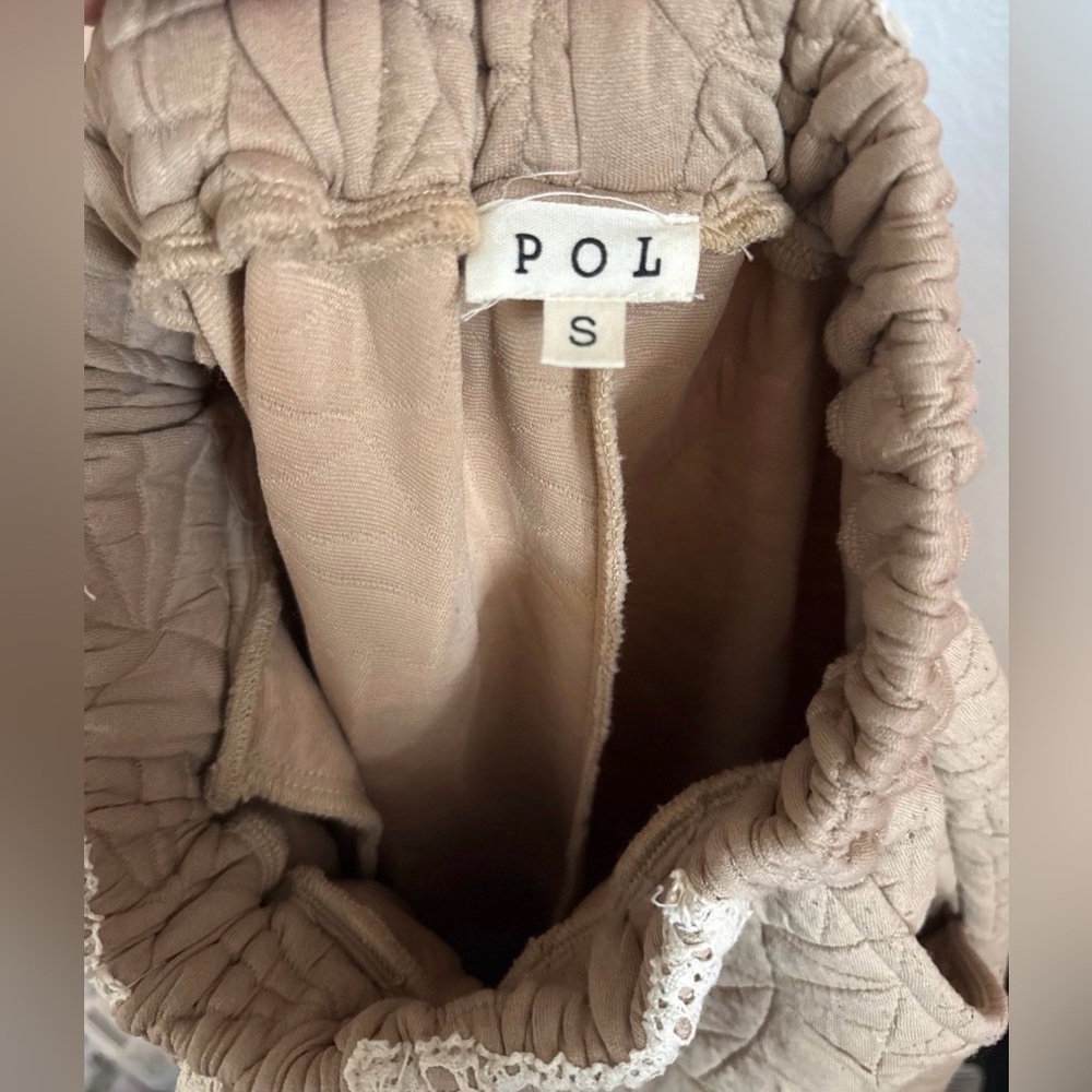 POL Tan Quilted Joggers SMALL - Picture 7 of 10